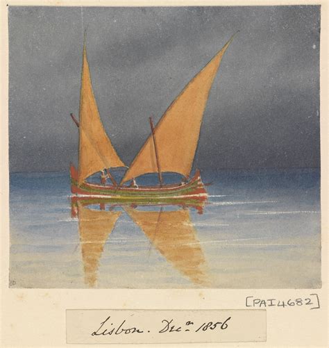 A Lateen Rigged Portuguese Sailing Vessel Lisbon 1856 Portugal