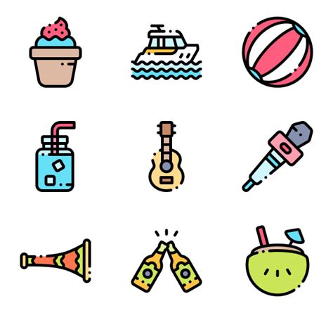 1,213 icon packs of summer | Doodle art for beginners, Party icon, Graphic design posters