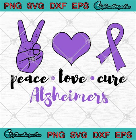 Download Peace love Cure Alzheimer's SVG PNG EPS DXF -Alzheimer's ...