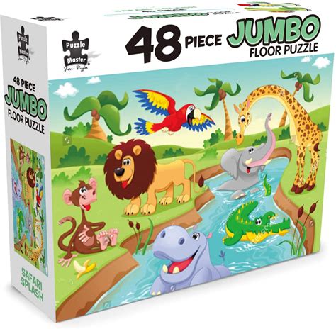 Puzzle Master Jumbo Floor Safari Splash 48 Piece Puzzle Puzzle Master