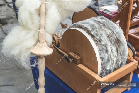 Manual Processing Of Wool — Still Life Single Object Stock Photo