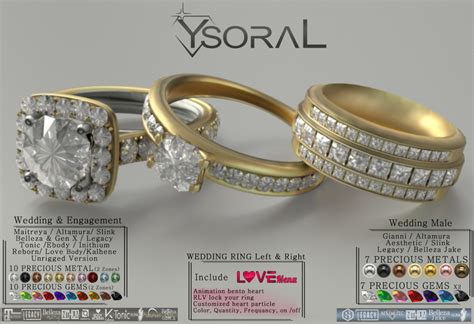 Second Life Marketplace Bento Ysoral Luxe Wedding Set Ring