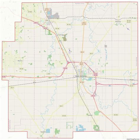 Street Map Of Wyandot County Ohio Ohio