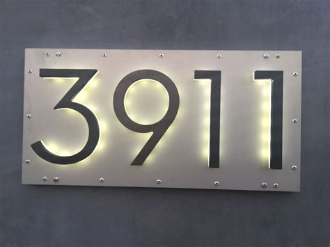 Led 8 Modern Bronze Backlit Address Numbers House Numbers Diy House