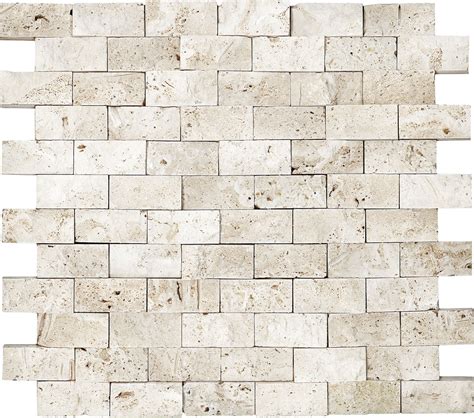 Anatolia Tile Ivory Brick Mosaic Natural Stone Travertine Wall Tile