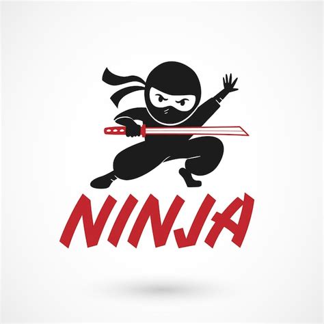 Premium Vector Flat Ninja Logo Template
