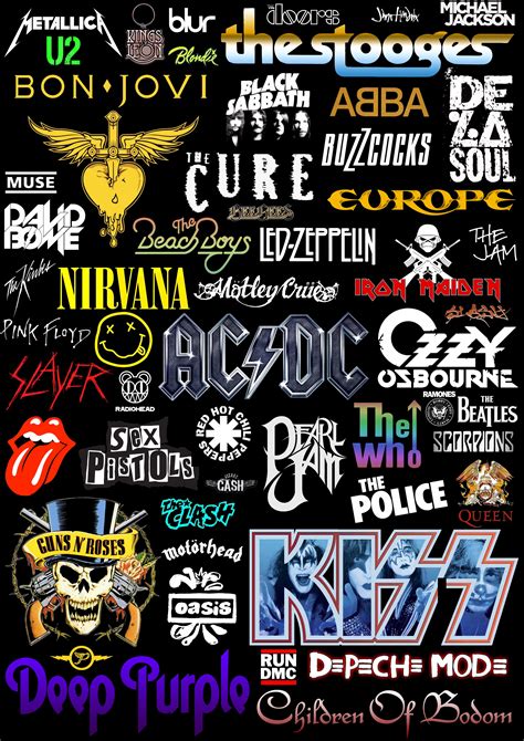 80s Rock Logos