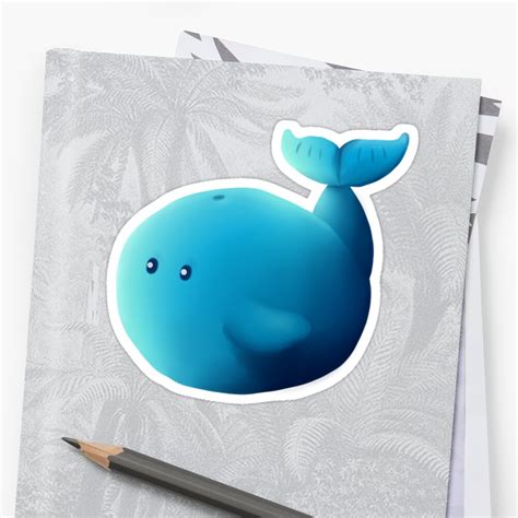 Cute Fat Whale Sticker By Ivegotartitude Redbubble