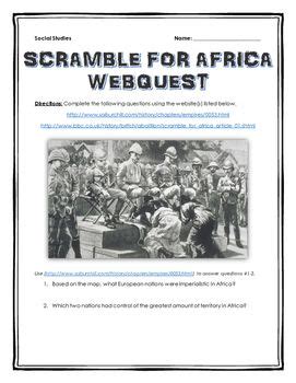 In this activity, students will research analyze the motivations behind european imperialism, describing and illustrating them in a spider map. The Scramble For Africa Worksheet Answers - worksheet