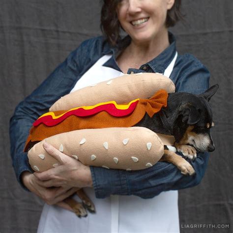 Felt Hot Dog Costume For Your Pet Cute Dog Costumes Dog Halloween
