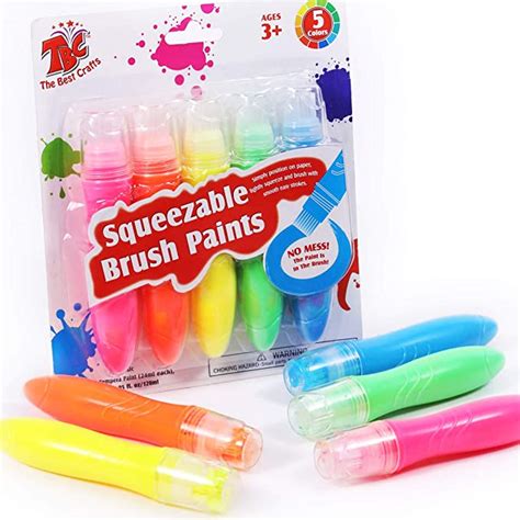Tbc Squeezable Brush Paints For Kids Non Toxic Washable Tempera