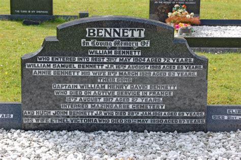 Captain William Henry David Bennett Dungannon War Dead