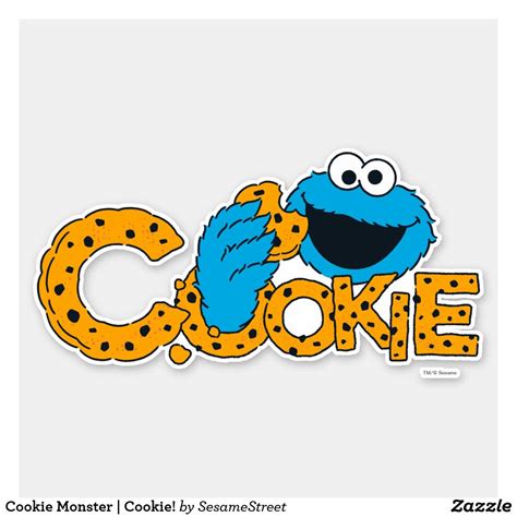 Cookie Monster Cookie Sticker Zazzle Monster Cookies Cookie