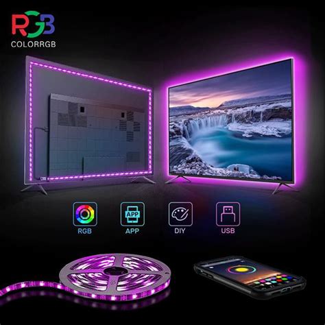colorrgb backlight for tv usb powered led strip light rgb5050 for 24 inch 60 inch tv mirror