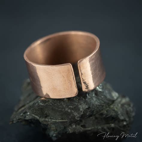 Brushed Copper Ring Handmade Jewelry Mens Ring Minimalist Ring