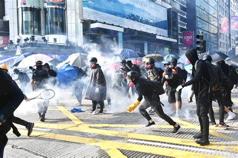 Hundreds Of Shops Trashed As Hk Police Protesters Clash