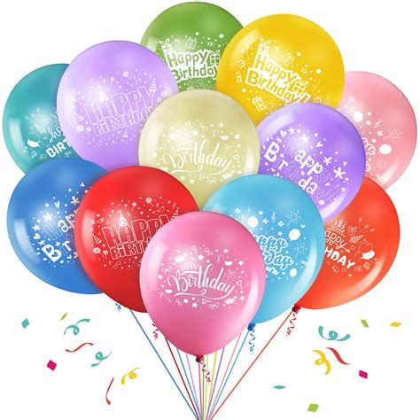 Buy 48 Pieces Happy Birthday Decorations Balloons 12 Inch Latex