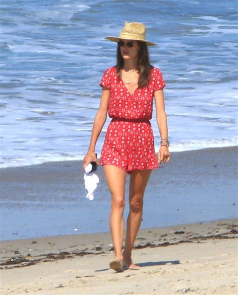 Alessandra Ambrosio In Red On The Beach In Malibu 12 Gotceleb