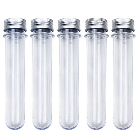 25pcs 30ml Excellent Plastic Transparent Test Tubes With Aluminum Cap