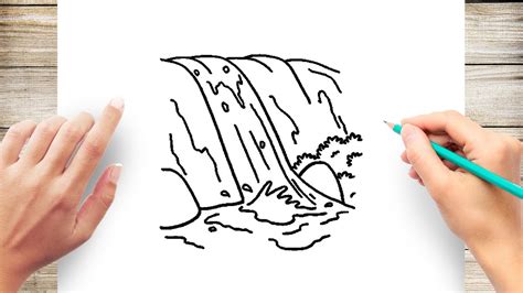 How To Draw Waterfall Step By Step Youtube