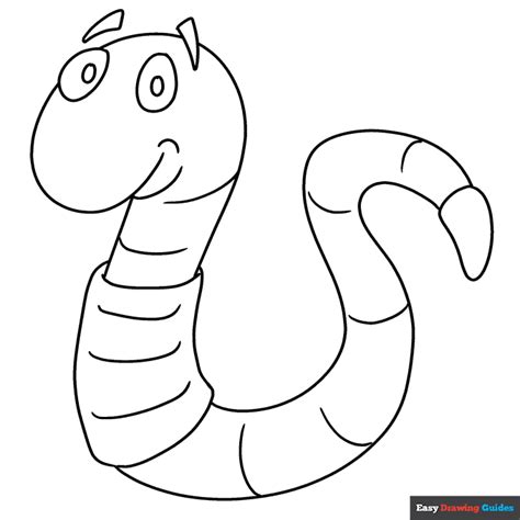 Worm Coloring Page Easy Drawing Guides