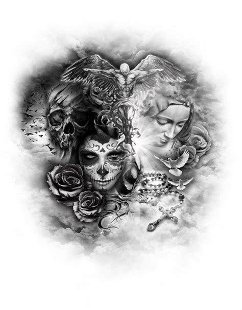 Gut Und Böse Skull Tattoos Leg Tattoos Body Art Tattoos Sleeve