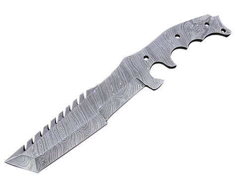 Custom Forged Damascus Steel Blank Blade Tracker Knife For Knife Making
