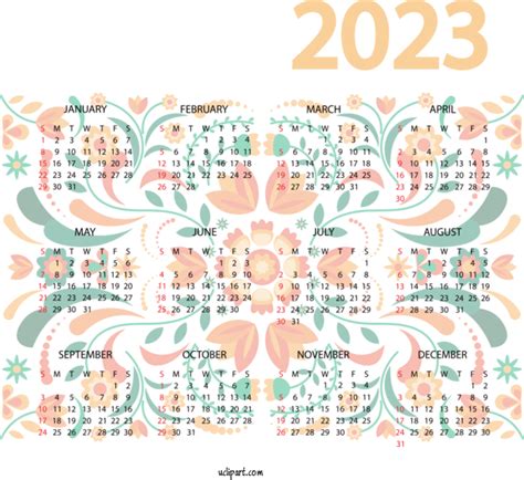 2023 Calendar Design Visual Arts For 2023 Printable Yearly Calendar