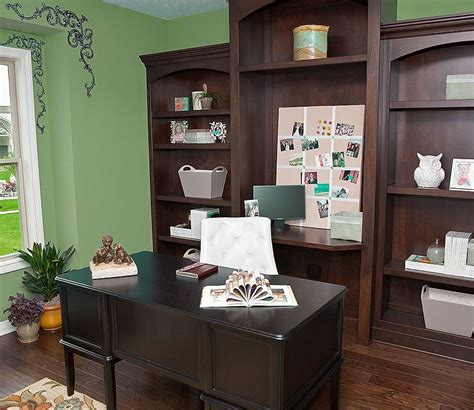 Once upon a time, you had to hold up little colorful squares and try to envision your walls going from white to taupe with just the power of your imagination. Creative Home Office Paint Color Ideas Office Color Design ...