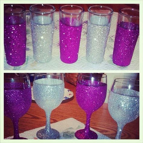 Diy Glitter Glass Wine Bottle Perfect For Ts Mothers Day Is Around The Corner X Wine