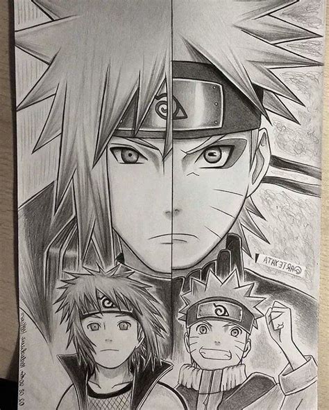 Black And White Pencil Sketch Anime Characters Split Drawing How To Draw Anime Naruto E