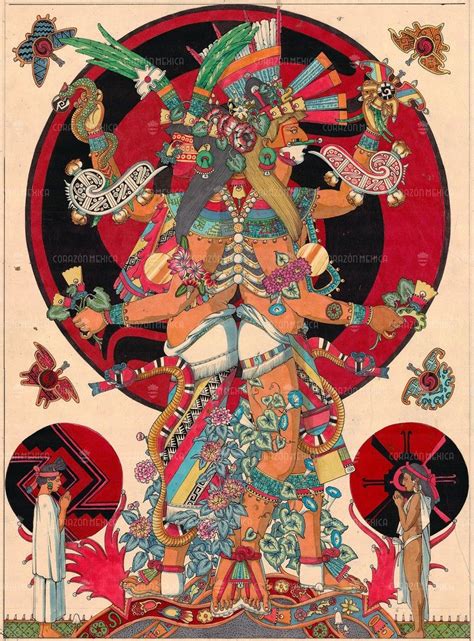 xochipilli and xochiquetzal as the duality aztec mexican etsy in 2020 aztec art mexican art