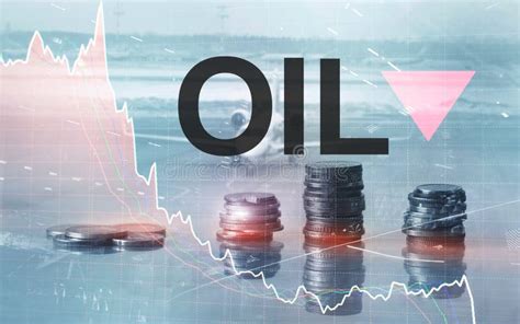 Price Oil Down Oil Barrels And A Financial Chart On Abstract Business