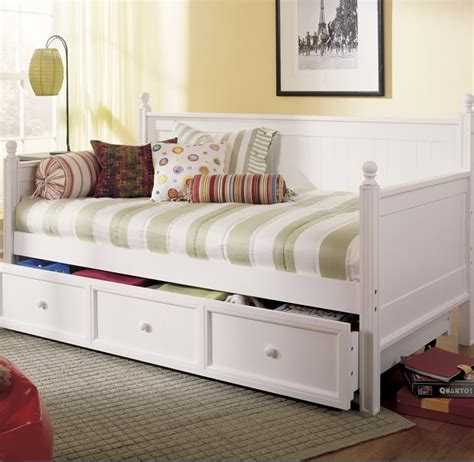 White Twin Daybed With Trundle And Storage Drawers Bmp Place
