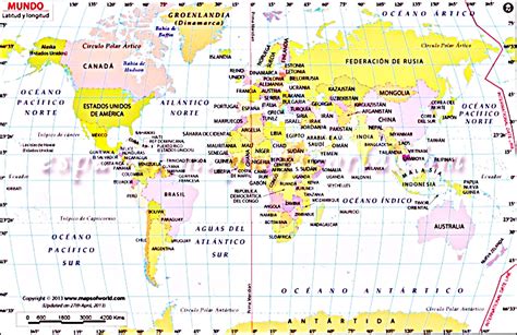 Mapa Planisferio En Mapas Geograficos Mapas Latitud Y Longitud Images