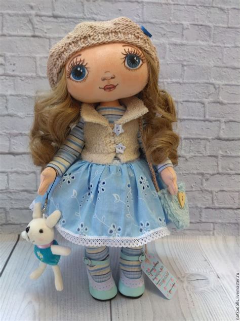 Купить Кукла текстильная игровая или интерьерная голубой кукла ручной работы заказать куклу