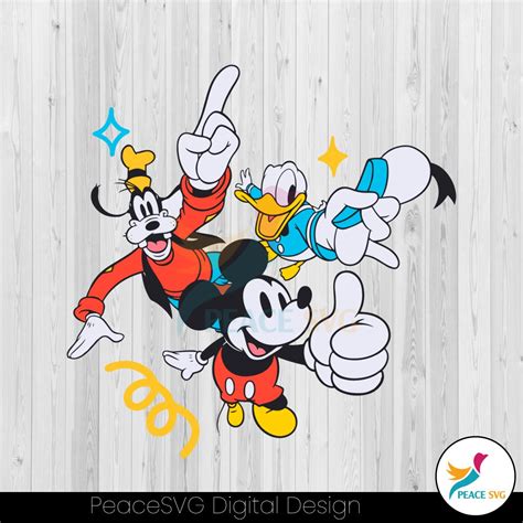 Mickey Goofy Donald Disney Friends Svg Digital Cricut File Peacesvg