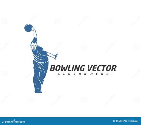 Player Bowling Logo Template Design Vector Illustration Creative