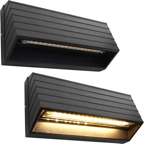2 X Led Outdoor Surface Mount Wall Or Pathway Brick Light Black Finish