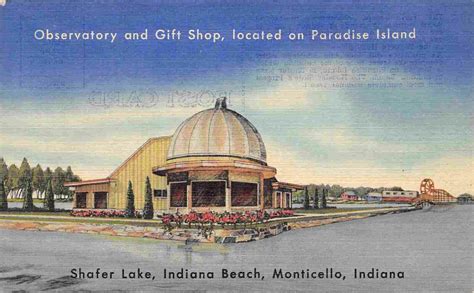 Observatory Gift Shop Shafer Lake Indiana Beach Monticello IN Linen Postcard United States