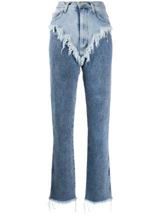 Natasha Zinko Ripped Layered Jeans Farfetch