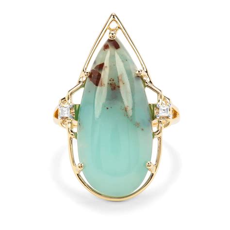 Aquaprase Ring With White Zircon In 9k Gold 1118cts Gemporia