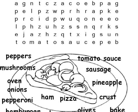 Activities For Kids Word Puzzle Pizza