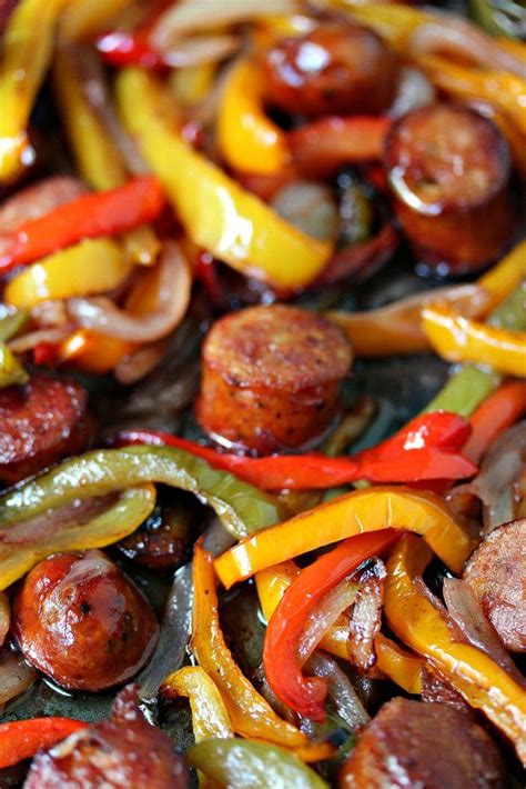 Sheet Pan Sausage And Peppers Sausage Dishes Sheet Pan Recipes Recipes