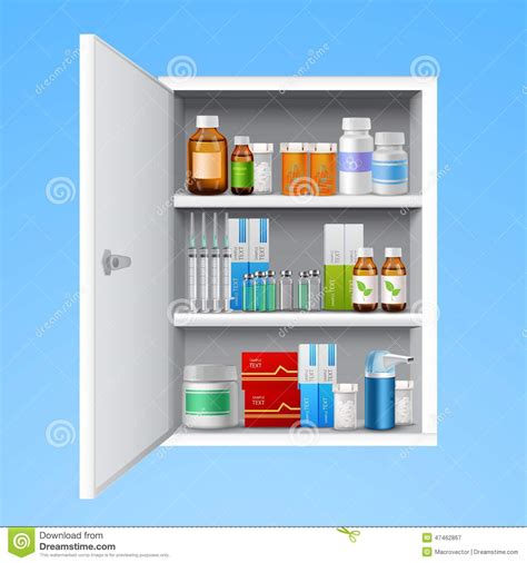 Maybe you would like to learn more about one of these? Medicine Cabinet Realistic Stock Vector - Image: 47462867