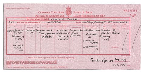 Birth certificates become public records one hundred (100) years after the date of birth. Beatles Authentic Birth Certificates (4)