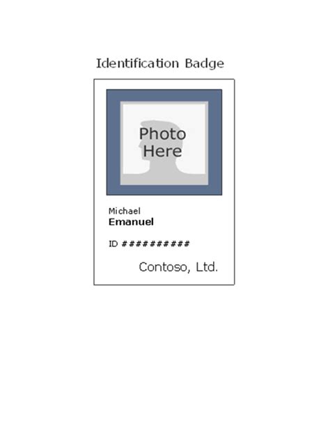 Id Card Template Free Download Word Tutoreorg Master Of Documents
