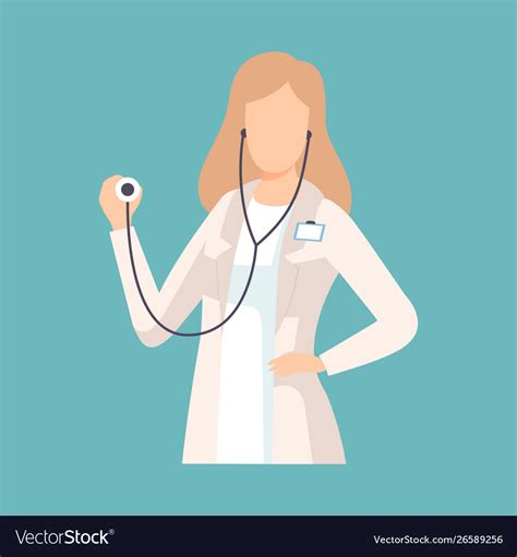 Female Doctor With Stethoscope Professional Vector Image