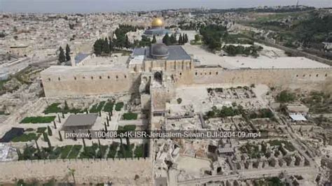 Aerial Of Southern Steps Of Temple Mount Jerusalem Dji 0204 09 Bareli S Stock Footage