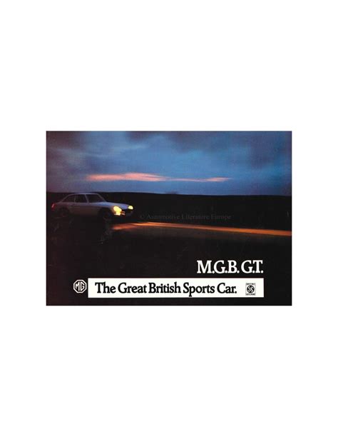 Mg Mgb Gt Brochure Dutch